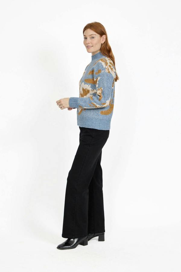 Mudflower Floral Jacquard Crew Neck Knit Jumper