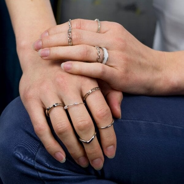 The Colourful Aura 10 Piece Boho Gold Tribal midi Pearl Vintage Stackable Ring Set