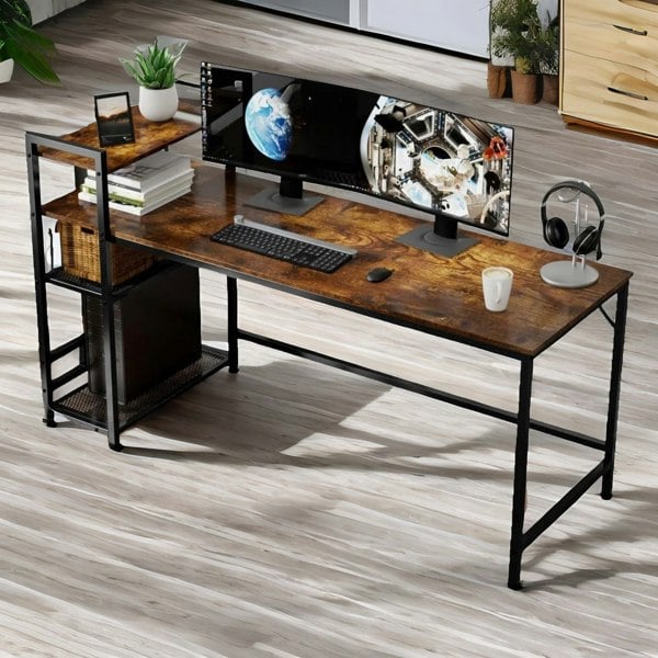 Rafaelo Mobilia Industrial 4 Tier Writing Desk 160CM Wide