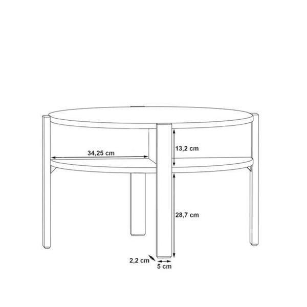 Furniture To Go Tobago Round Coffee Table with Open Shelf in Sage Green