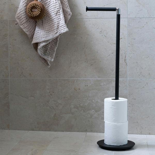 Smedbo Black Stainless Steel Freestanding Toilet Roll Holder
