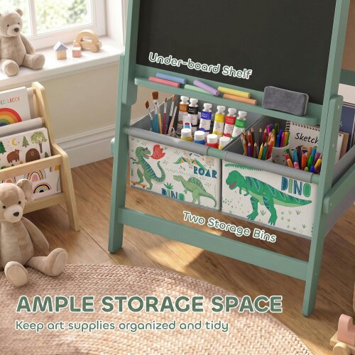 AIYAPLAY Art Easel for Kids 3 in 1 Double Sided Kids Easel with Storage