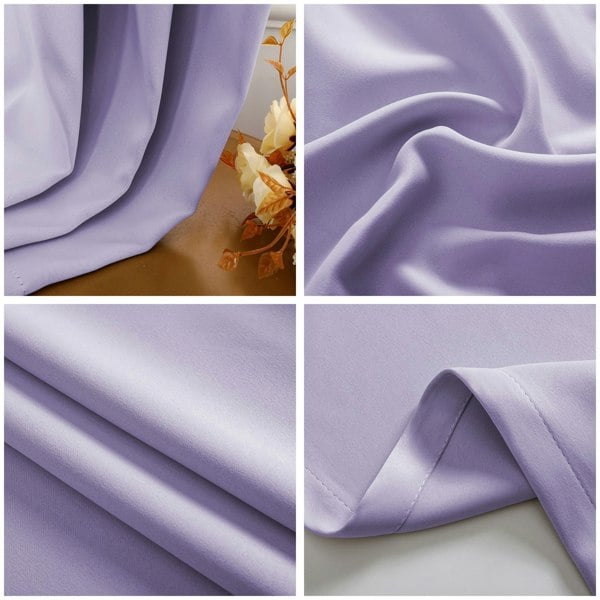 Lilac Eyelet Curtains - Thermal Blackout Curtains  - 66 x 84 Inch Drop - 2 Panel Image 2