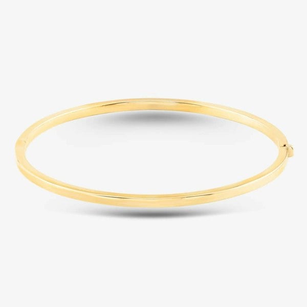 T. H. Baker 9ct Yellow Gold Plain Oval Hinged Bangle BN375
