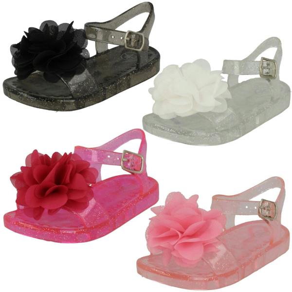 Spot On Girls Spot On Flat Jelly Flower Trim Mule
