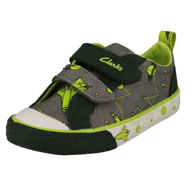 Clarks Childrens Clarks Pattern Detailed Canvas Shoes Foxing Lo