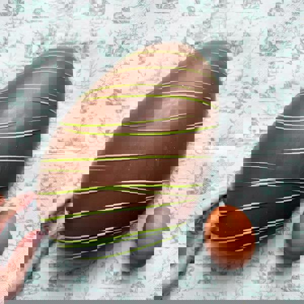 CHOC ON CHOC Giant Pistachio and Candyfloss Easter Egg Half