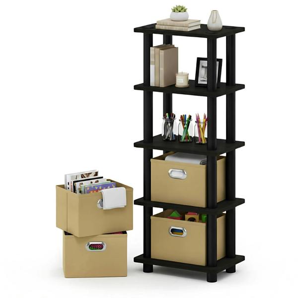 WALPLUS Turn-N-Tube 4-Bins System Rack, Espresso perfect for organized storage and display
