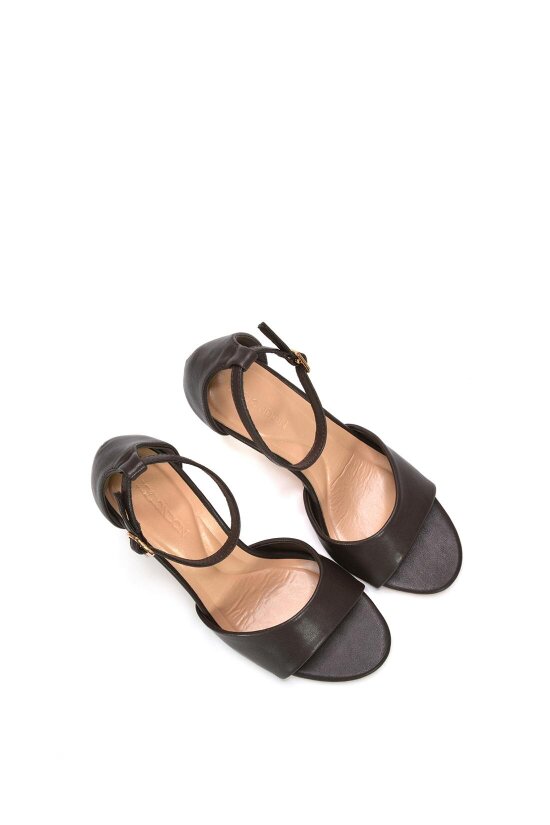 XY LONDON Stiletto Heel Open Toe Sandals With Ankle Strap