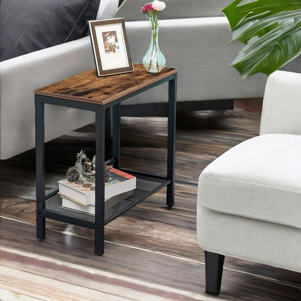 Rafaelo Mobilia Small Side Table with Flat or Slant Adjustable Shelf