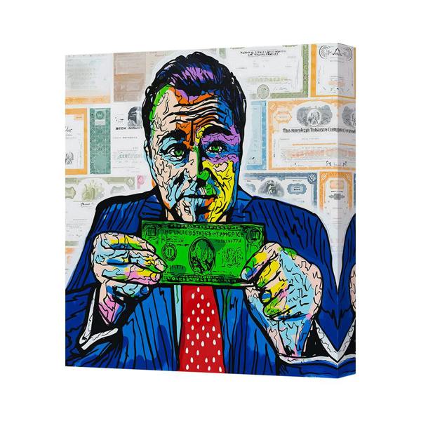 Benjamin Tate Design Vibrant Pop Art Portrait On Canvas With Deep Wooden Frame UK Made