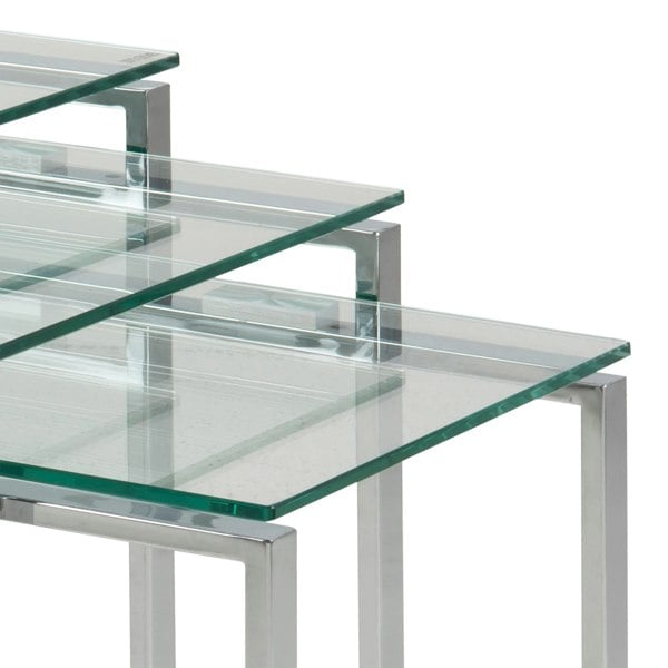 Furniture To Go Katrine Nest of Tables with Glass Top Set of 3