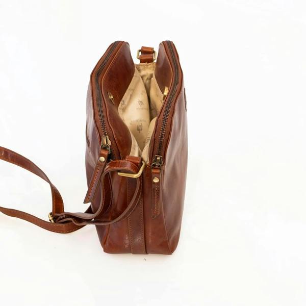 PRIMEHIDE Orion Leather Handbag Double Zipper