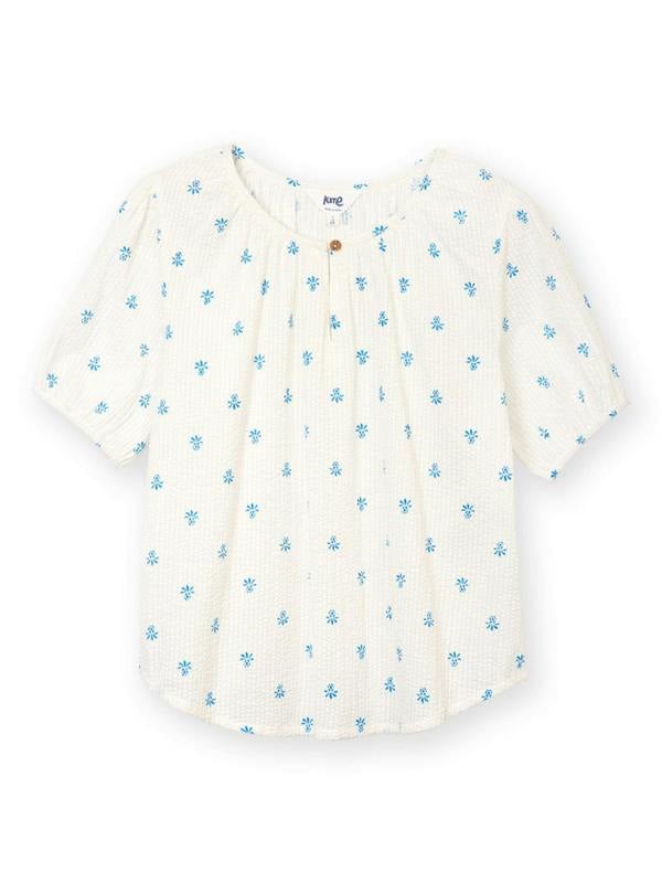 Kite Womens Organic Tincleton Seersucker Blouse Pineapple Polka