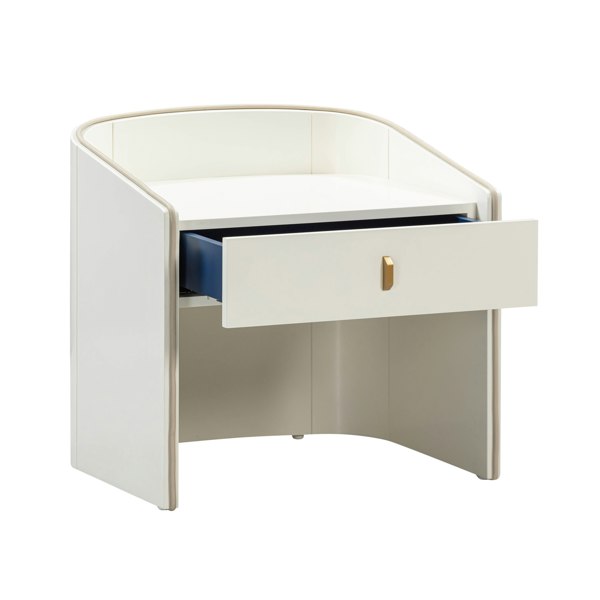 Furniture Edit Collins Cream Lacquer Nightstand