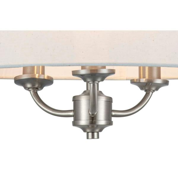 COSYLYTE Winston 3 Light Faux Linen Shade Ceiling Light