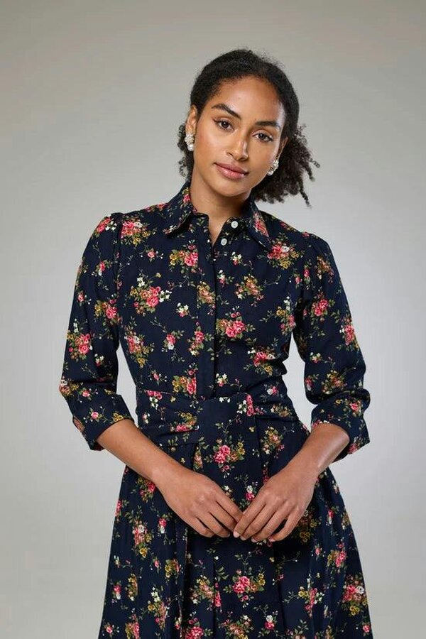 Lioness by TF Navy Flora Cord Long Sleeve Dress