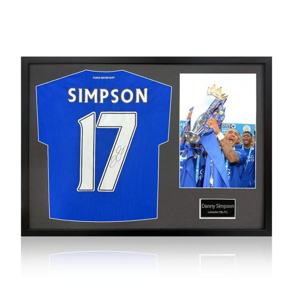 Danny Simpson Signed Leicester City Shirt Classic Frame