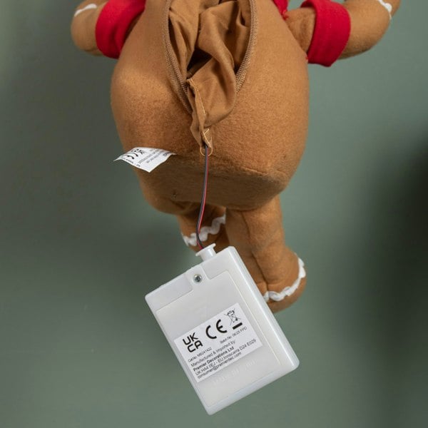 Samuel Alexander 57cm Battery Operated Musical Parachuting Gingerbread Man with Leg Kicking Motion