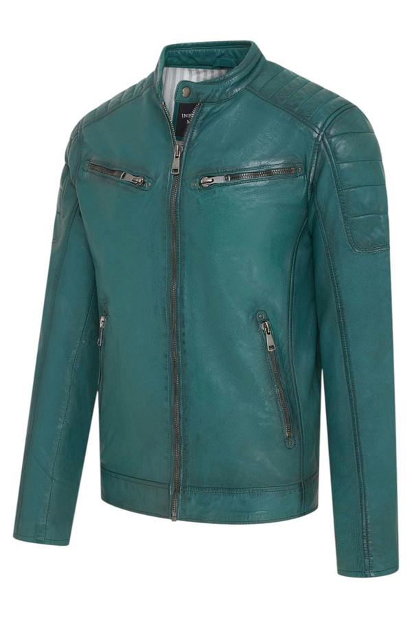Infinity Leather Men's Modern Classic Leather Quilted Biker Jacket - Derry