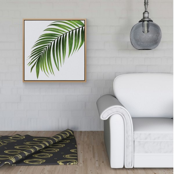 Warren Reed Single Palm Leaf Framed Canvas