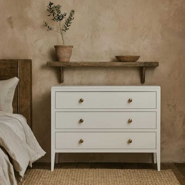 Wyld Haus Paris White Wood Grain 3 Drawer Chest