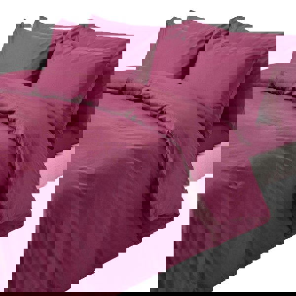 HOMESCAPES Crisp & Cool 200 TC Egyptian Cotton Percale Duvet Cover Set