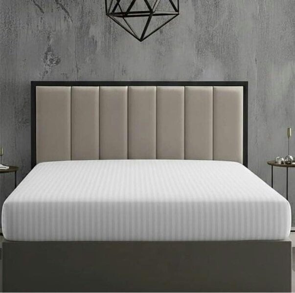 Night Zone Satin Stripe 250 Thread Count Cotton Flat Sheet – Hotel Style Bed Sheet