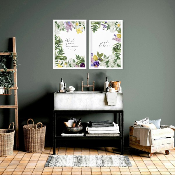 Framed bathroom prints | set of 2 wall art prints