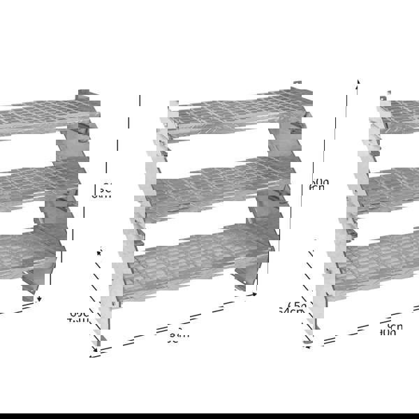 Monstershop Adjustable 3 Section Galvanised Staircase - 900mm Wide
