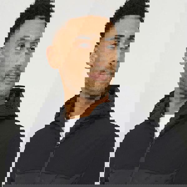 Brave Soul Black Quilted Hooded Zip-Up Jacket - Black Image 4