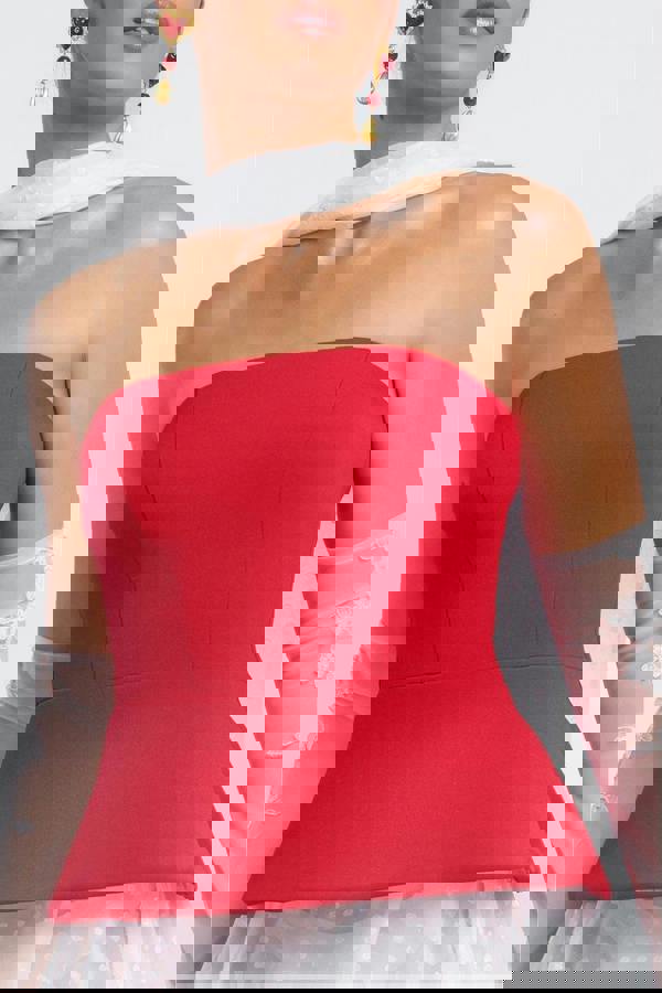 Scuba Boobtube Peplum Hem Corset T233