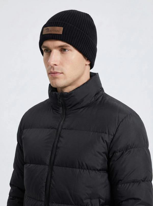 Anniou Man Windproof Knitted Beanie - Black