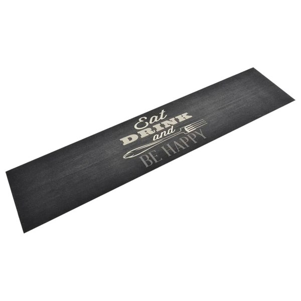 Berkfield Kitchen Rug Washable Kitchen Black 60x300 cm Velvet
