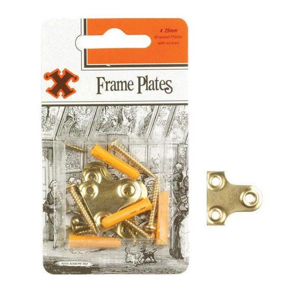 X Brass Frame Plates 25mm 4pk - One Colour - 