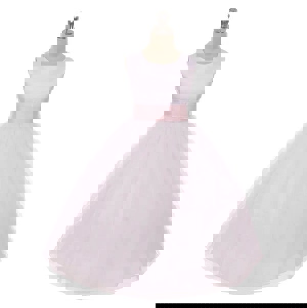 Ivory dress with pale pink sash