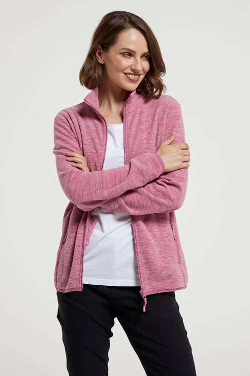 Mountain Warehouse Womens/Ladies Snowdon II Melange Full Zip Fleece Jacket - Pink