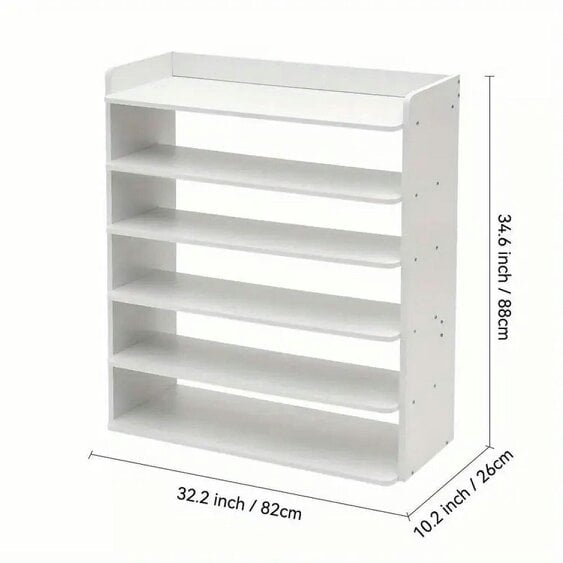 Neo White 6 Tier Wooden Shoe Rack