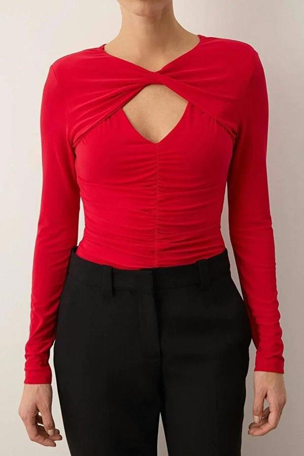 WOVCOR Knit Bodysuit with Cut-Out Detail