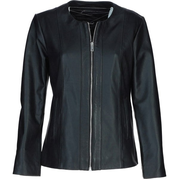 Real Leather Casual Collarless Jacket: AWL-881