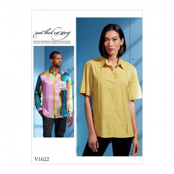 Vogue Sewing Pattern 1622, Shirts for Women, Men, MUU (34-36-38-40) - Intermediate
