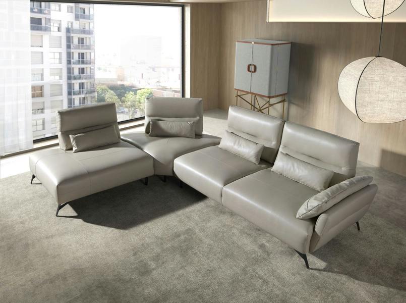 Angel Cerdá Corner sofa in sand leather 6213/6214