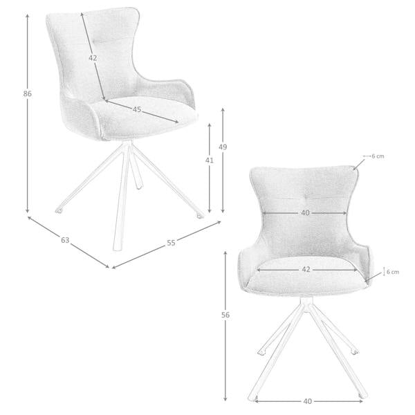 Angel Cerdá Swivel chair in blue fabric 4204