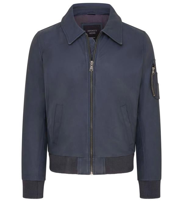 Infinity Leather Mens A2 Cowhide Leather Bomber Jacket-Eura