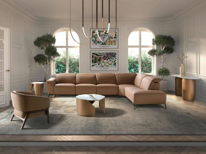 Angel Cerdá Oval Half-round Console Table in Porcelain Marble and Bronze-coloured Steel 3286
