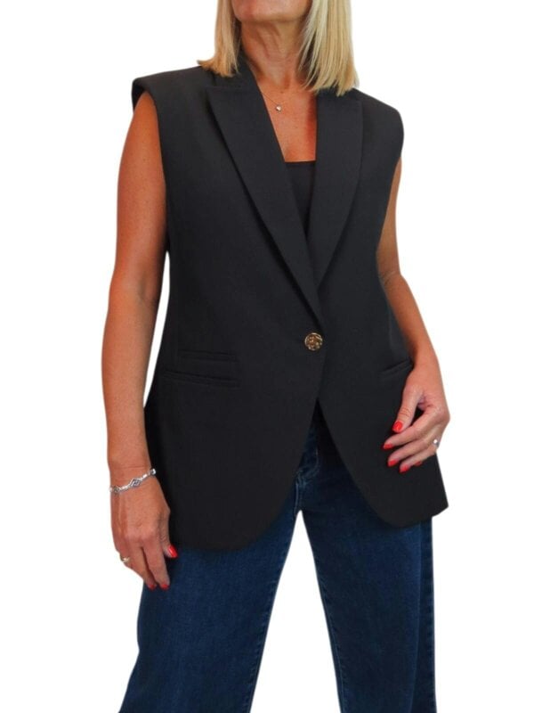 Paulo Due Oversized Sleeveless Blazer Waistcoat