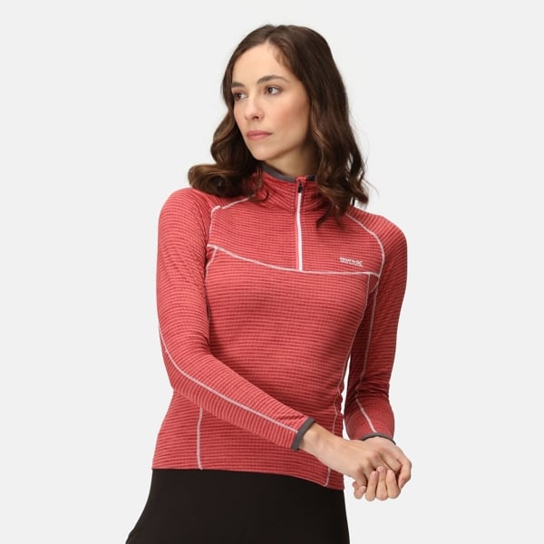 Regatta Yonder Half Zip Women's Quick Drying Running Fleece Top - Mineral Red