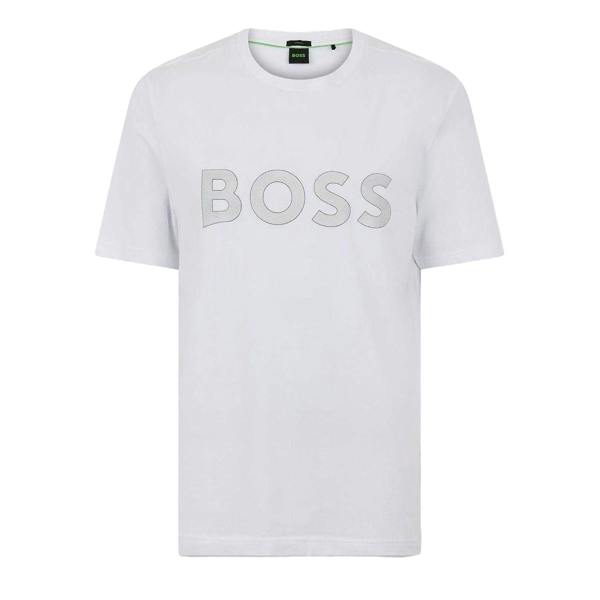 Boss Mens Lettering Logo T-Shirt - White - 