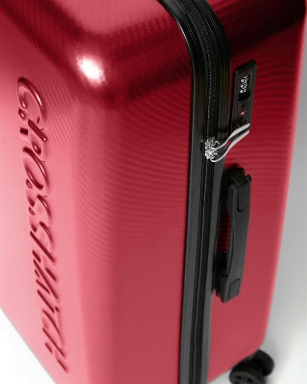 Crosshatch Escapade Embossed Suitcase 3pk Dark Red