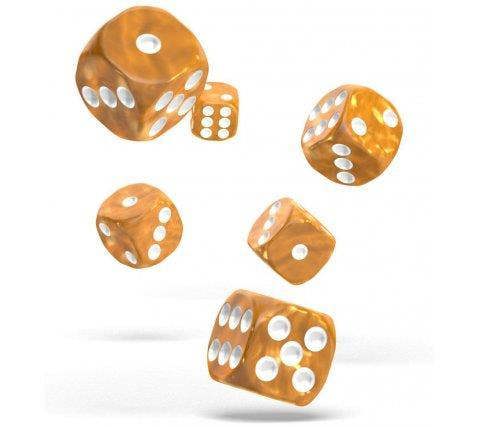 Oakie Doakie D6 16mm Marble Orange 12 Dice Set